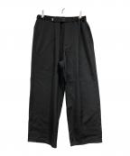 Graphpaperグラフペーパー）の古着「SCALE OFF WOOL WIDE CHEF PANTS」｜ブラック