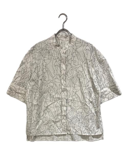 HERALBONY（ヘラルボニー）HERALBONY (ヘラルボニー) ノーカラーシャツ「夏の魔物」 ホワイト サイズ:SIZE Freeの古着・服飾アイテム
