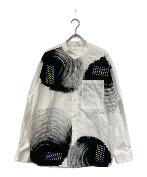 HERALBONY（ヘラルボニー）HERALBONY (ヘラルボニー) バンドカラーシャツ「タイトル不明」 ホワイト サイズ:SIZE Lの古着・服飾アイテム