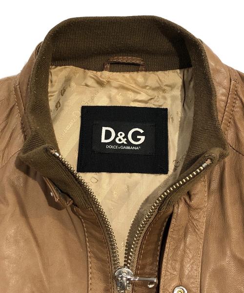 DOLCE & GABBANA（ドルチェ＆ガッバーナ）DOLCE & GABBANA (ドルチェ＆ガッバーナ) レザージャケット ブラウン サイズ:SIZE 50の古着・服飾アイテム
