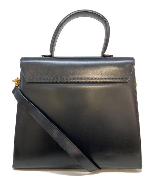 Salvatore Ferragamo（サルヴァトーレ フェラガモ）Salvatore Ferragamo (サルヴァトーレ フェラガモ) ガンチーニハンドバッグ ネイビーの古着・服飾アイテム