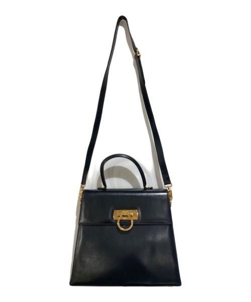 Salvatore Ferragamo（サルヴァトーレ フェラガモ）Salvatore Ferragamo (サルヴァトーレ フェラガモ) ガンチーニハンドバッグ ネイビーの古着・服飾アイテム