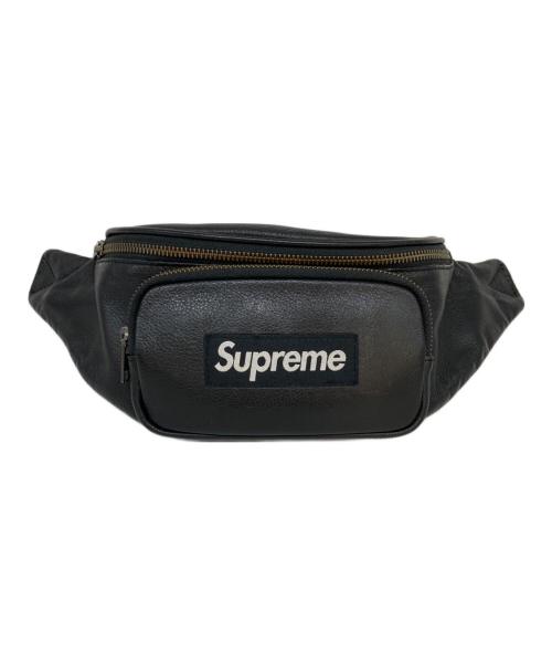 SUPREME（シュプリーム）Supreme (シュプリーム) レザーウエストバッグ ブラックの古着・服飾アイテム
