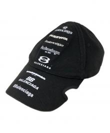BALENCIAGA（バレンシアガ）の古着「LOGO VISOR CAP」｜ブラック
