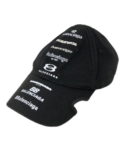 BALENCIAGA（バレンシアガ）BALENCIAGA (バレンシアガ) LOGO VISOR CAP ブラックの古着・服飾アイテム
