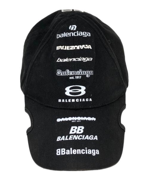 BALENCIAGA（バレンシアガ）BALENCIAGA (バレンシアガ) LOGO VISOR CAP ブラックの古着・服飾アイテム