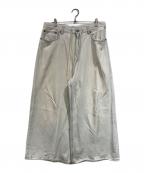 MM6 Maison Margielaエムエムシックスメゾンマルジェラ）の古着「Wide-Leg Drawstring Cotton Jeans」｜ブルー