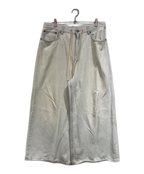 MM6 Maison Margiela（エムエムシックスメゾンマルジェラ）MM6 Maison Margiela (エムエムシックスメゾンマルジェラ) Wide-Leg Drawstring Cotton Jeans ブルー サイズ:SIZE 33の古着・服飾アイテム