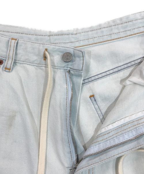 MM6 Maison Margiela（エムエムシックスメゾンマルジェラ）MM6 Maison Margiela (エムエムシックスメゾンマルジェラ) Wide-Leg Drawstring Cotton Jeans ブルー サイズ:SIZE 33の古着・服飾アイテム