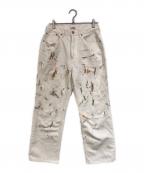 AURALEEオーラリー）の古着「HARD TWIST DENIM HAND PAINTED 5P PANTS」｜ホワイト