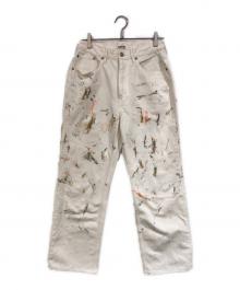 AURALEE（オーラリー）の古着「HARD TWIST DENIM HAND PAINTED 5P PANTS」｜ホワイト