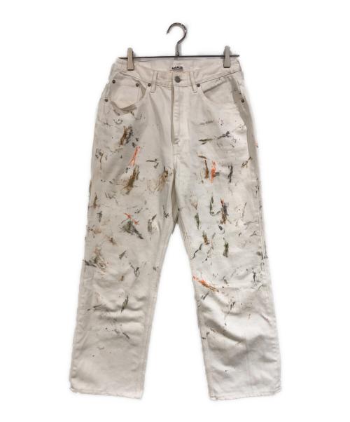 AURALEE（オーラリー）AURALEE (オーラリー) HARD TWIST DENIM HAND PAINTED 5P PANTS ホワイト サイズ:SIZE 32の古着・服飾アイテム