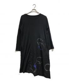 Y's（ワイズ）の古着「ウール刺繍ワンピース」｜ブラック