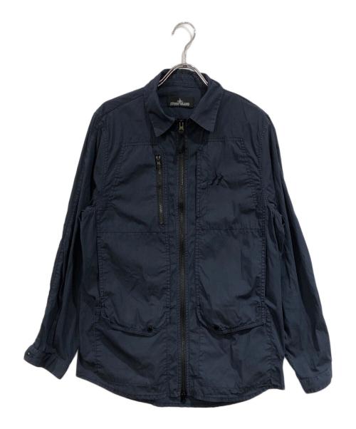 STONE ISLAND（ストーンアイランド）STONE ISLAND (ストーンアイランド) SHADOW PROJECT Nyco Poplin Overshirt ネイビー サイズ:SIZE Mの古着・服飾アイテム