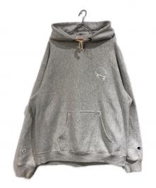 Champion×BEAMS×paperboy（チャンピオン×ビームス×ペーパーボーイ）の古着「パーカー」｜ライトグレー