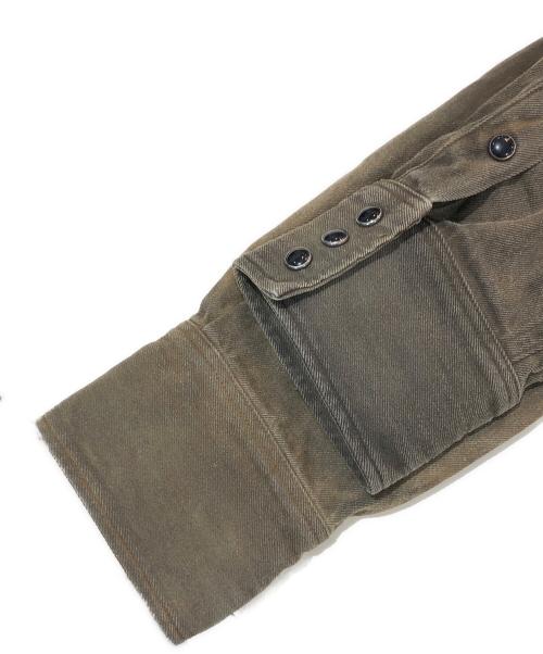 RRL（ダブルアールエル）RRL (ダブルアールエル) スリムフィットスタデッドデニム ウエスタン シャツ カーキ サイズ:SIZE Lの古着・服飾アイテム