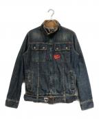 Hysteric Glamourヒステリックグラマー）の古着「Love Buzz デニムライダースジャケット」｜インディゴ