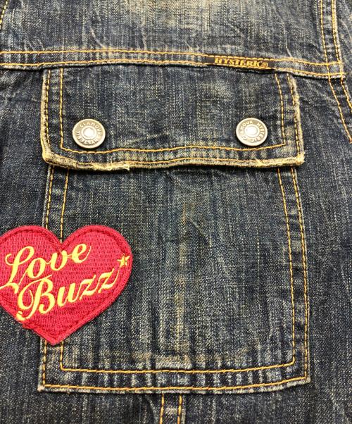 Hysteric Glamour（ヒステリックグラマー）Hysteric Glamour (ヒステリックグラマー) Love Buzz デニムライダースジャケット インディゴ サイズ:SIZE Freeの古着・服飾アイテム