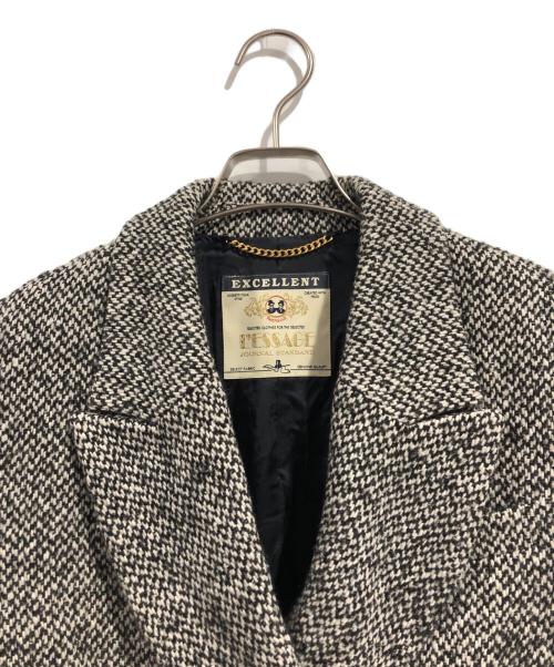 journal standard L'essage（ジャーナルスタンダード レサージュ）journal standard L'essage (ジャーナルスタンダード レサージュ) CANGIOLI ヘリンボーンジャケットコート ホワイト×ブラック サイズ:不明の古着・服飾アイテム