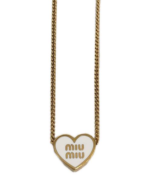 MIU MIU（ミュウミュウ）MIU MIU (ミュウミュウ) メタルネックレス ホワイトの古着・服飾アイテム