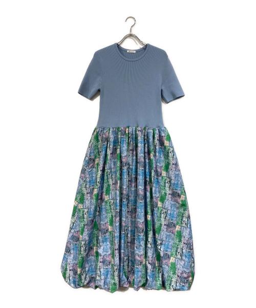 HERALBONY（ヘラルボニー）HERALBONY (ヘラルボニー) ニットコンビワンピース「壁」 ブルー サイズ:SIZE Freeの古着・服飾アイテム