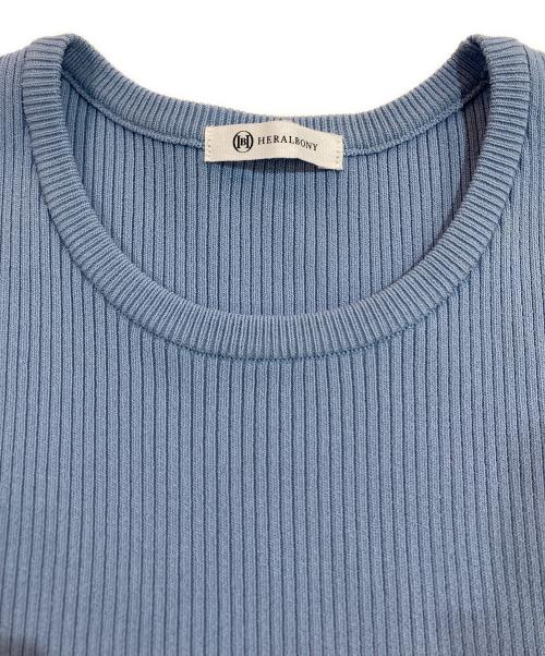 HERALBONY（ヘラルボニー）HERALBONY (ヘラルボニー) ニットコンビワンピース「壁」 ブルー サイズ:SIZE Freeの古着・服飾アイテム
