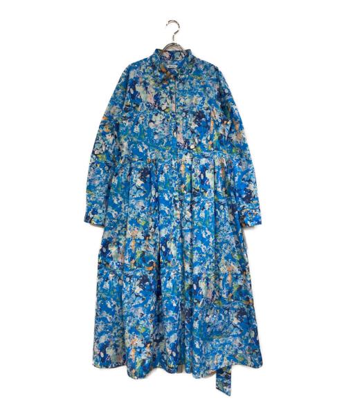 HERALBONY（ヘラルボニー）HERALBONY (ヘラルボニー) フレアスカートワンピース「（無題）（丸）」 ブルー サイズ:SIZE Lの古着・服飾アイテム