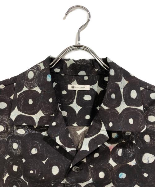 HERALBONY（ヘラルボニー）HERALBONY (ヘラルボニー) 「（無題）（丸）」 オープンカラーシャツ ブラウン サイズ:SIZE Lの古着・服飾アイテム