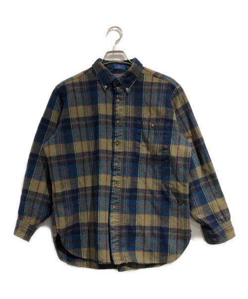 PENDLETON（ペンドルトン）PENDLETON (ペンドルトン) 70~80′sウールチェックシャツ ベージュ×ネイビー サイズ:SIZE XLの古着・服飾アイテム