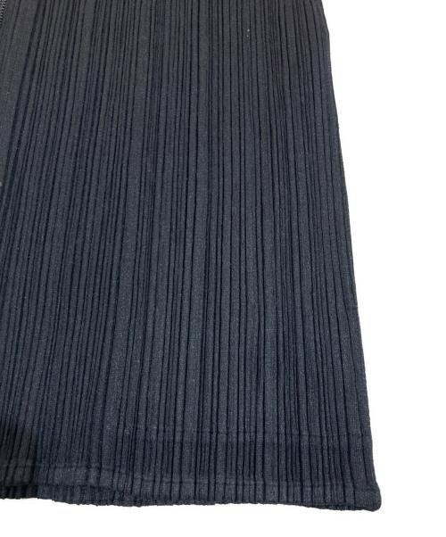 PLEATS PLEASE（プリーツプリーズ）PLEATS PLEASE (プリーツプリーズ) ジップアップノースリーブプリーツブラウス ブラック サイズ:33の古着・服飾アイテム