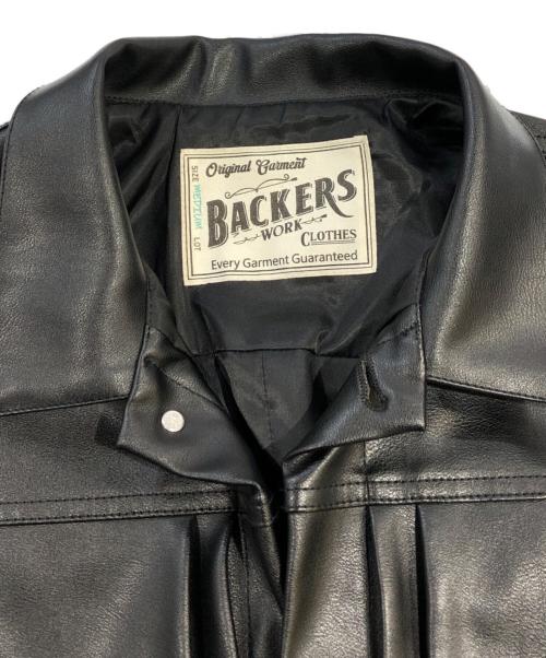 BACKERS（バッカーズ）Backers (バッカーズ) エコレザージャケット ブラック サイズ:SIZE Mの古着・服飾アイテム