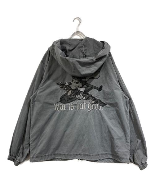 GALFY（ガルフィー）GALFY (ガルフィー) 反戦ジャケット ブルゾン パーカー グレー サイズ:SIZE Lの古着・服飾アイテム