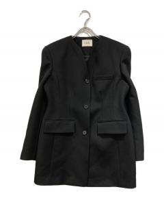 ♡新品未使用♡digne collarless jacket Black 中古・古着通販】digne (ディニュ) collarless jacket オリーブ サイズ