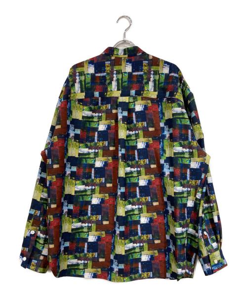 HERALBONY（ヘラルボニー）HERALBONY (ヘラルボニー) バンドカラーシャツ「My world」 ネイビー×グリーン サイズ:SIZE Lの古着・服飾アイテム