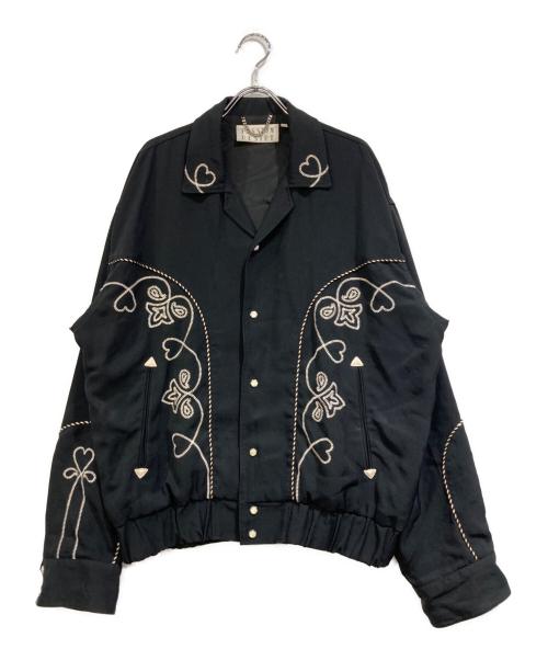 el conductorh（コンダクター）el conductorH (コンダクター) HEART EMBROIDERED WESTEREN JKT ブラック サイズ:SIZE 4の古着・服飾アイテム