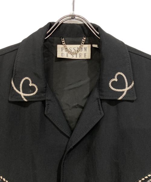 el conductorh（コンダクター）el conductorH (コンダクター) HEART EMBROIDERED WESTEREN JKT ブラック サイズ:SIZE 4の古着・服飾アイテム