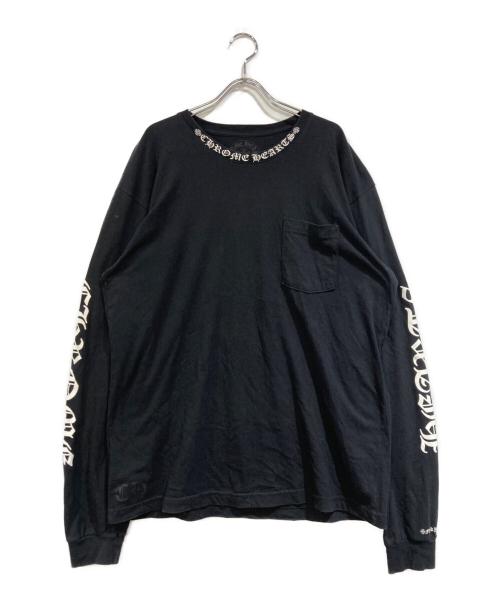 CHROME HEARTS（クロムハーツ）CHROME HEARTS (クロムハーツ) NECKLOGO L/S TSHIRT ブラック サイズ:SIZE XLの古着・服飾アイテム