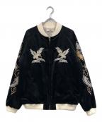 HOUSTONヒューストン）の古着「VELVET SOUVENIR JACKET」｜ブラック