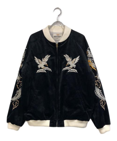HOUSTON（ヒューストン）HOUSTON (ヒューストン) VELVET SOUVENIR JACKET ブラック サイズ:SIZE Lの古着・服飾アイテム