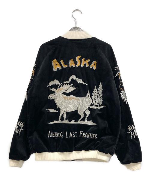 HOUSTON（ヒューストン）HOUSTON (ヒューストン) VELVET SOUVENIR JACKET ブラック サイズ:SIZE Lの古着・服飾アイテム