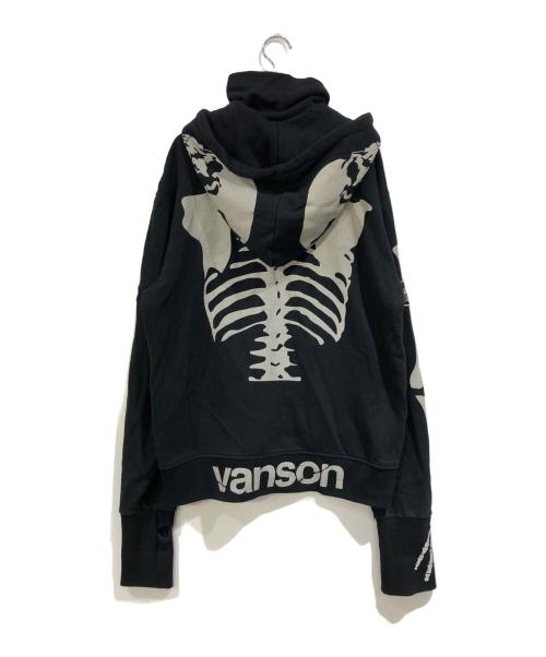 VANSON（バンソン）VANSON (バンソン) スカルジップパーカー ブラック サイズ:SIZE XLの古着・服飾アイテム
