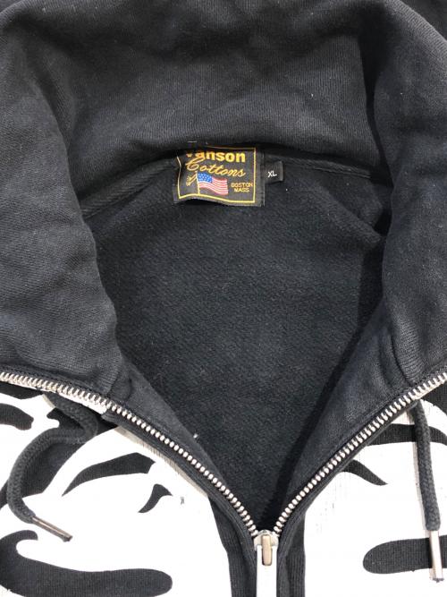 VANSON（バンソン）VANSON (バンソン) スカルジップパーカー ブラック サイズ:SIZE XLの古着・服飾アイテム