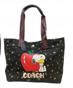 COACH×PEANUTSコーチ×ピーナッツ）の古着「キャンバストートバッグ」｜ブラック