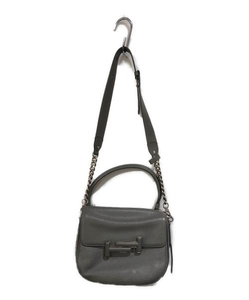 TOD'S（トッズ）TOD'S (トッズ) ダブルT 2WAYショルダーバッグ グレーの古着・服飾アイテム
