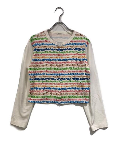 HERALBONY（ヘラルボニー）HERALBONY (ヘラルボニー) コットンカーディガン「colorful brush1-mm2025」 ホワイト サイズ:SIZE Freeの古着・服飾アイテム