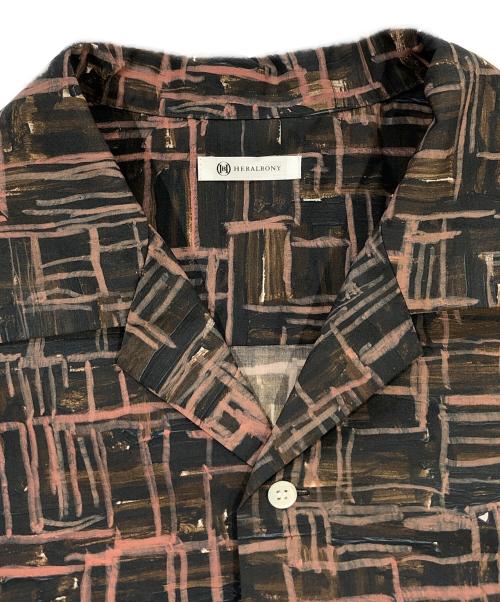 HERALBONY（ヘラルボニー）HERALBONY (ヘラルボニー) オープンカラーシャツ「無題」 ブラウン サイズ:SIZE Mの古着・服飾アイテム