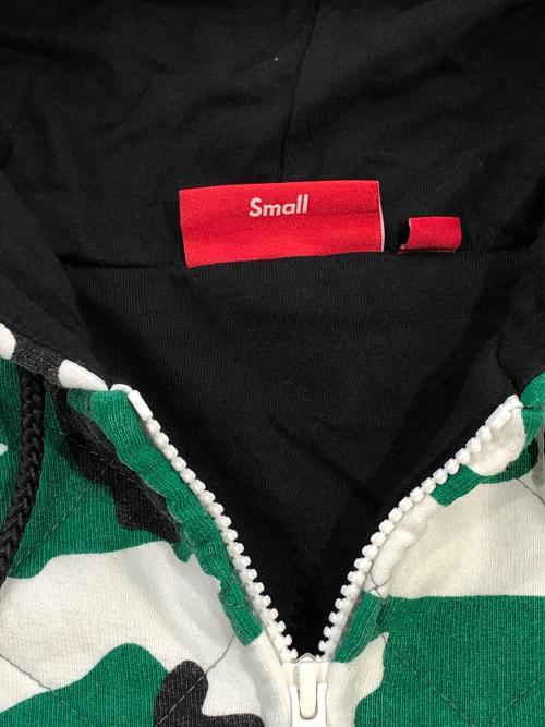 SUPREME（シュプリーム）Supreme (シュプリーム) Quilted Zip Up Hooded Sweatshirt グリーン サイズ:SIZE Sの古着・服飾アイテム