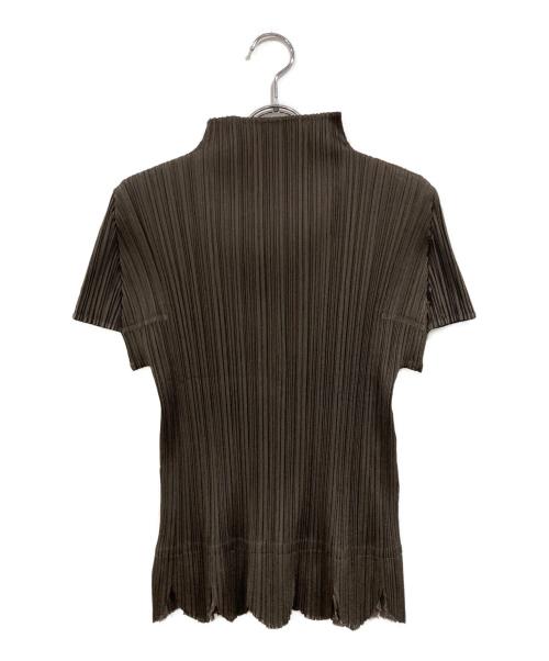 PLEATS PLEASE（プリーツプリーズ）PLEATS PLEASE (プリーツプリーズ) カッティングプリーツブラウス ブラウン サイズ:SIZE 3の古着・服飾アイテム