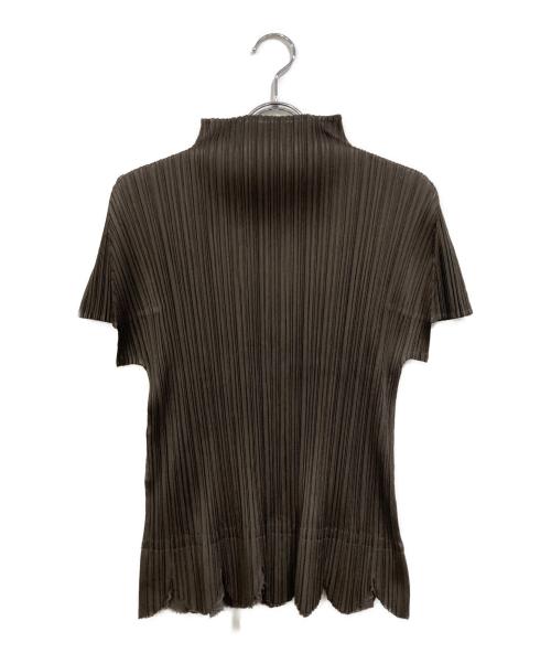PLEATS PLEASE（プリーツプリーズ）PLEATS PLEASE (プリーツプリーズ) カッティングプリーツブラウス ブラウン サイズ:SIZE 3の古着・服飾アイテム