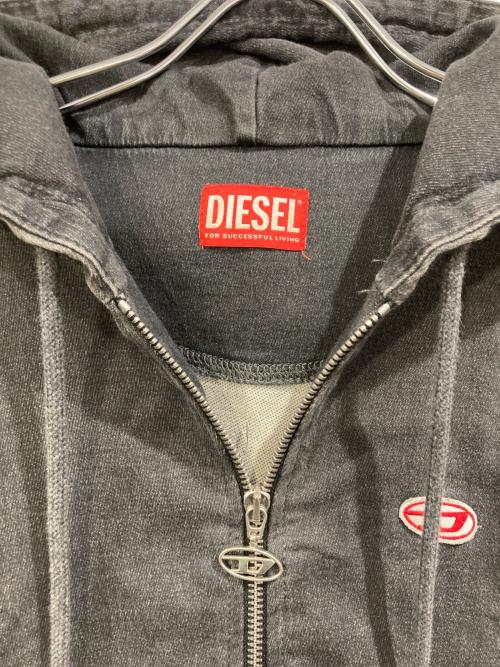 DIESEL（ディーゼル）DIESEL (ディーゼル) D-Gir Track Denim Hoodie ブラック サイズ:SIZE Sの古着・服飾アイテム